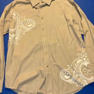 Rare vintage tan Diddy sean john button up with silk lining